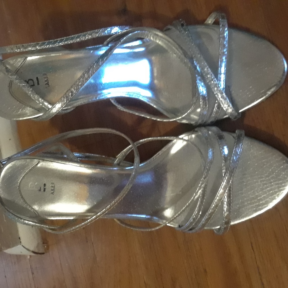 Silver Strappy Heels